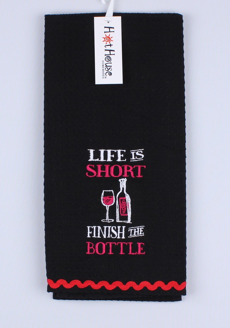 Tea towel "Finish the Bottle". Code: TT-GF/WIN/FINISH. image 0